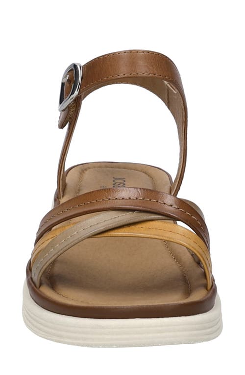 Josef Seibel Sevran Ankle Strap Platform Wedge Sandal In Cognac