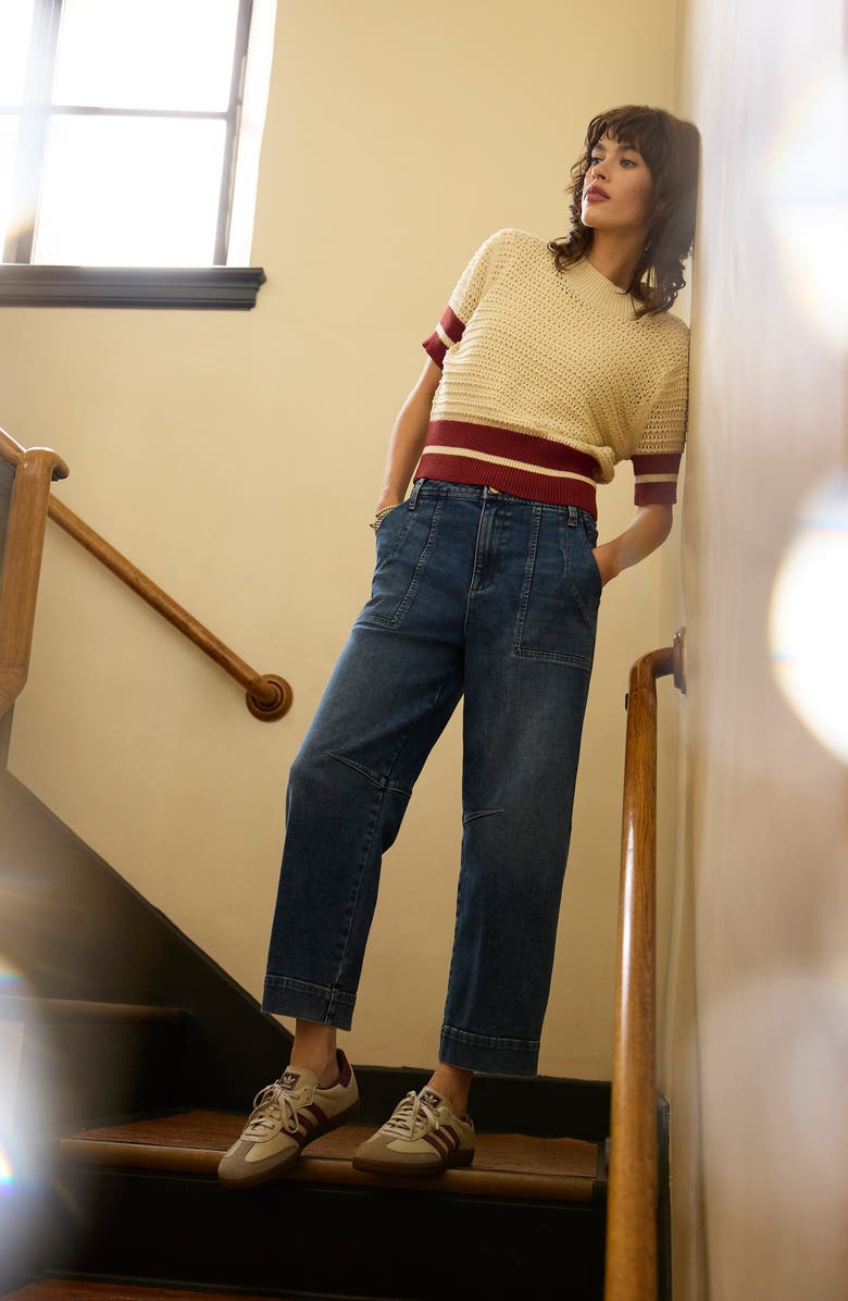 KUT from the Kloth Ashton High Waist Crop Wide Leg Barrel Jeans, Alternate, color, Medium Wash