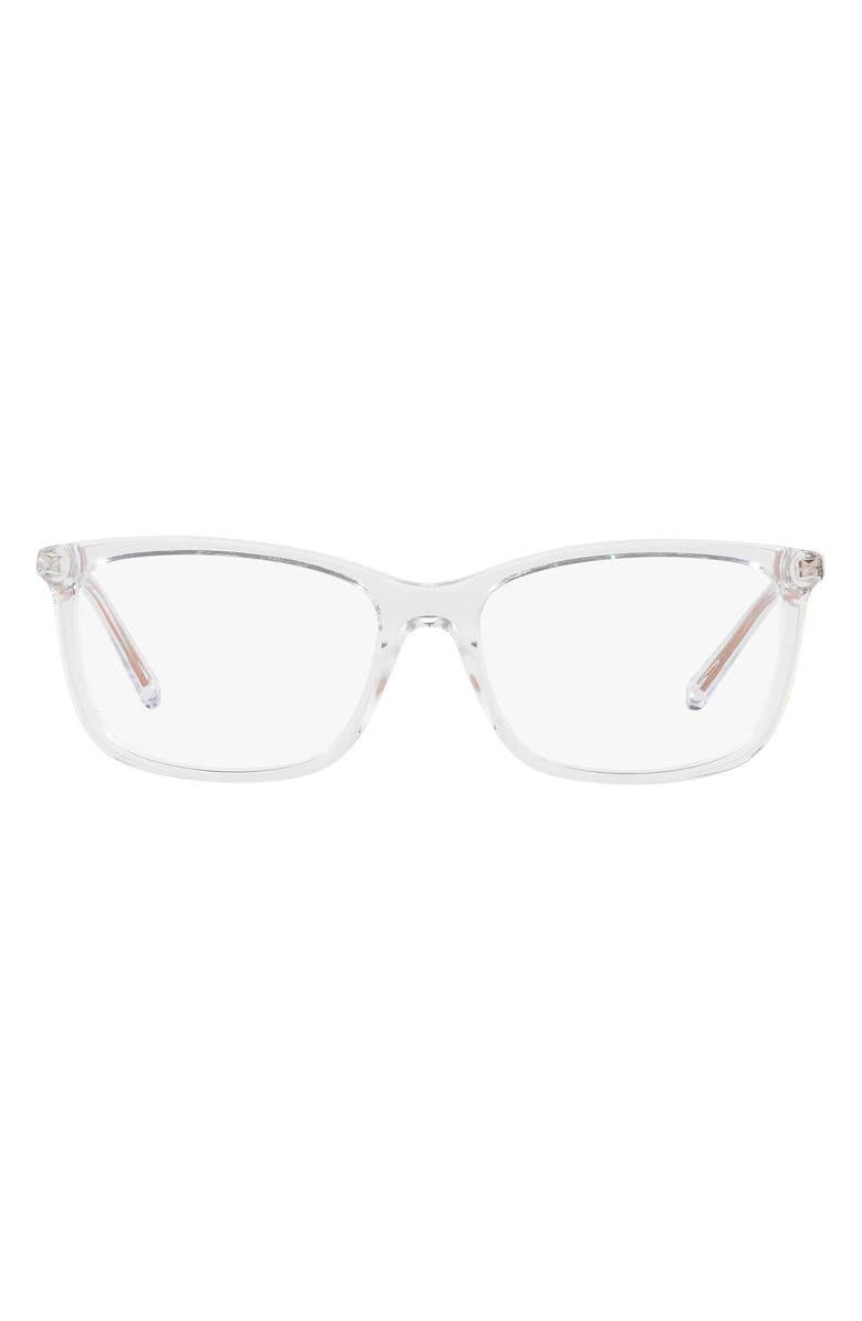 Michael Kors 52mm Square Optical Glasses, Main, color, Clear