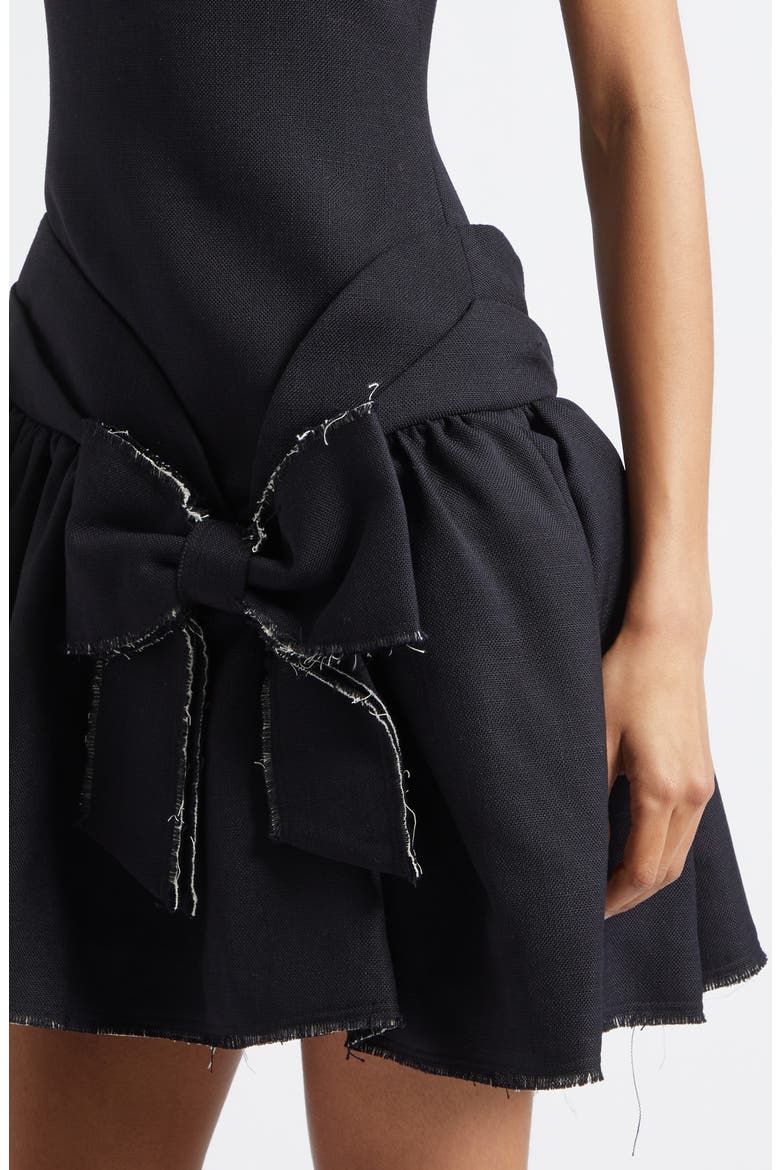 Tweed Bow Minidress, Alternate, color, NAVY BLUE