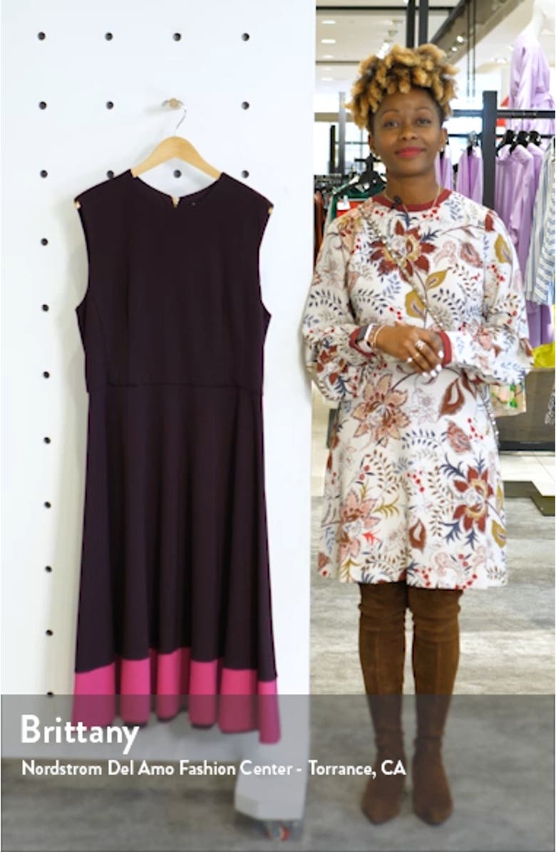 Contrast Hem Sleeveless Fit & Flare Midi Dress, sales video thumbnail