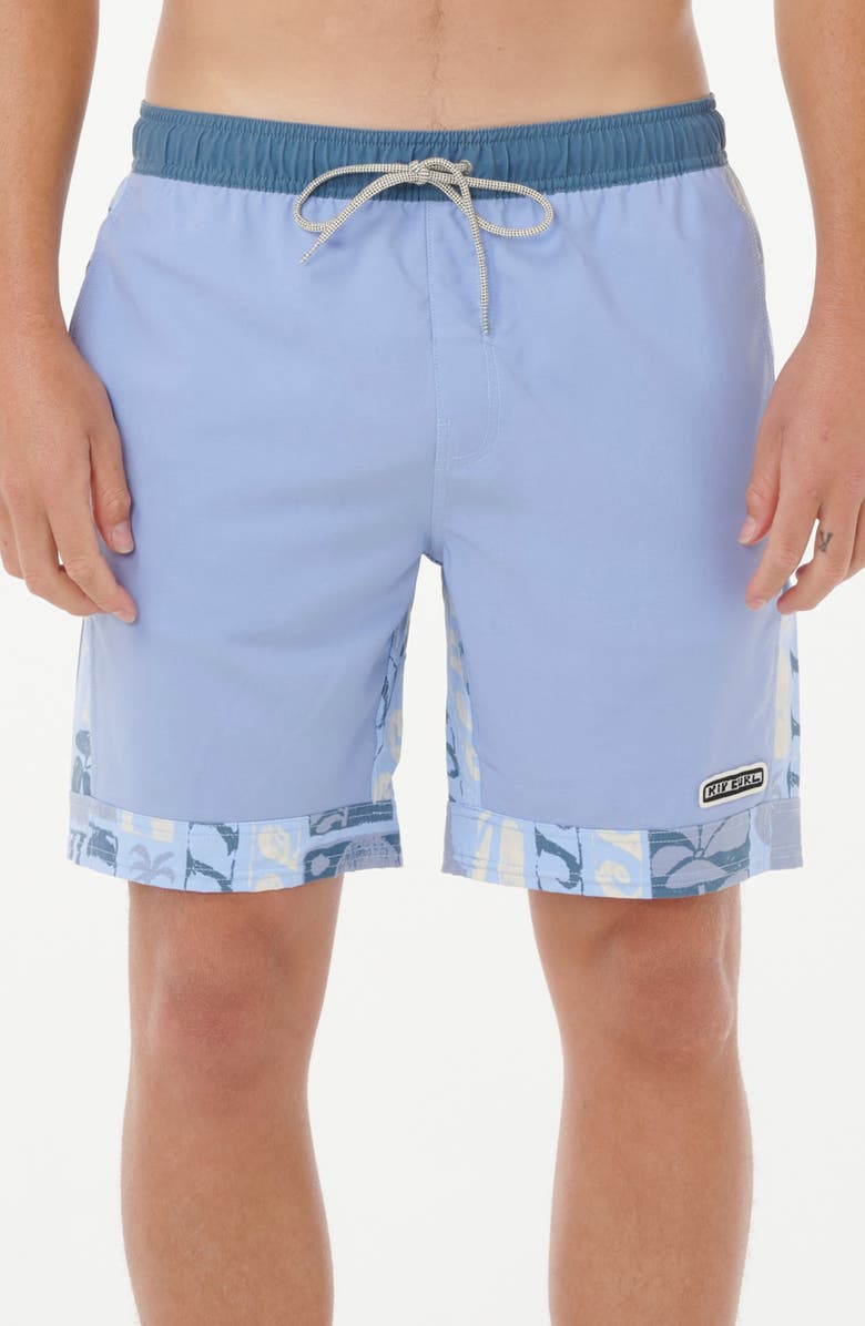 Rip Curl Aots Williams Tie Waist Swim Trunks, Main, color, Spray Blue