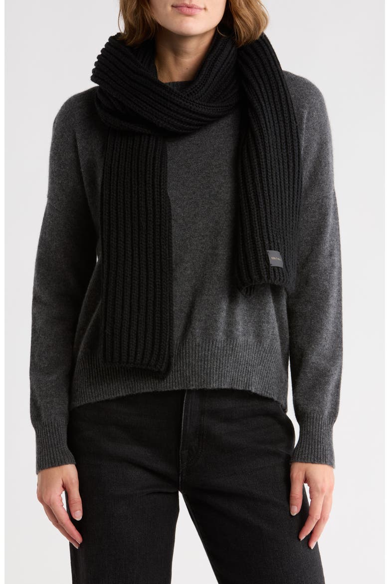Chunky Knit Scarf, Main, color, CAVIAR