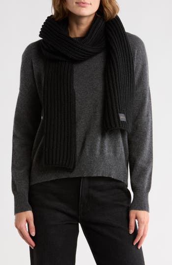 Cole Haan Chunky Knit Scarf In Black