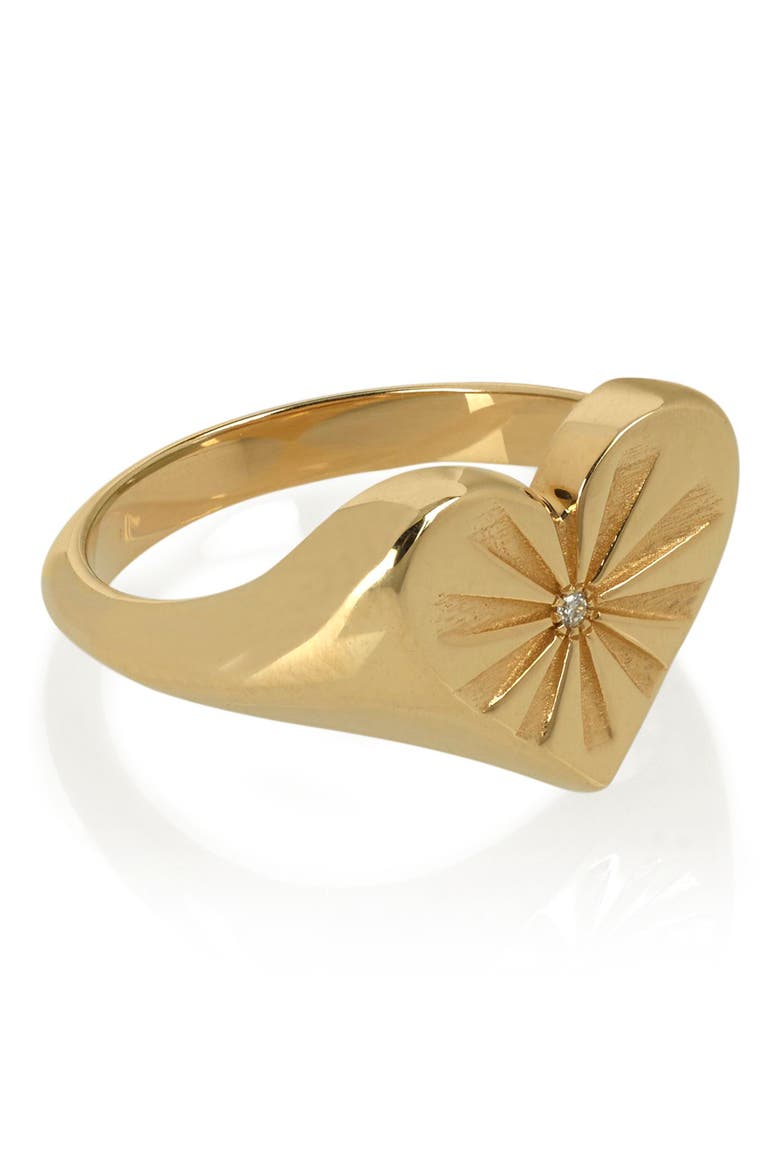 Heart Pinky Ring, Alternate, color, YELLOW GOLD