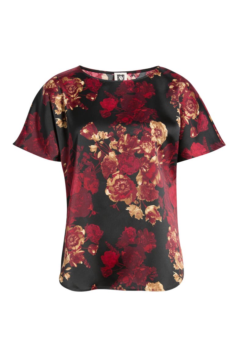 Bateau Neck Short Sleeve Top, Alternate, color, TITIAN RED MULTI