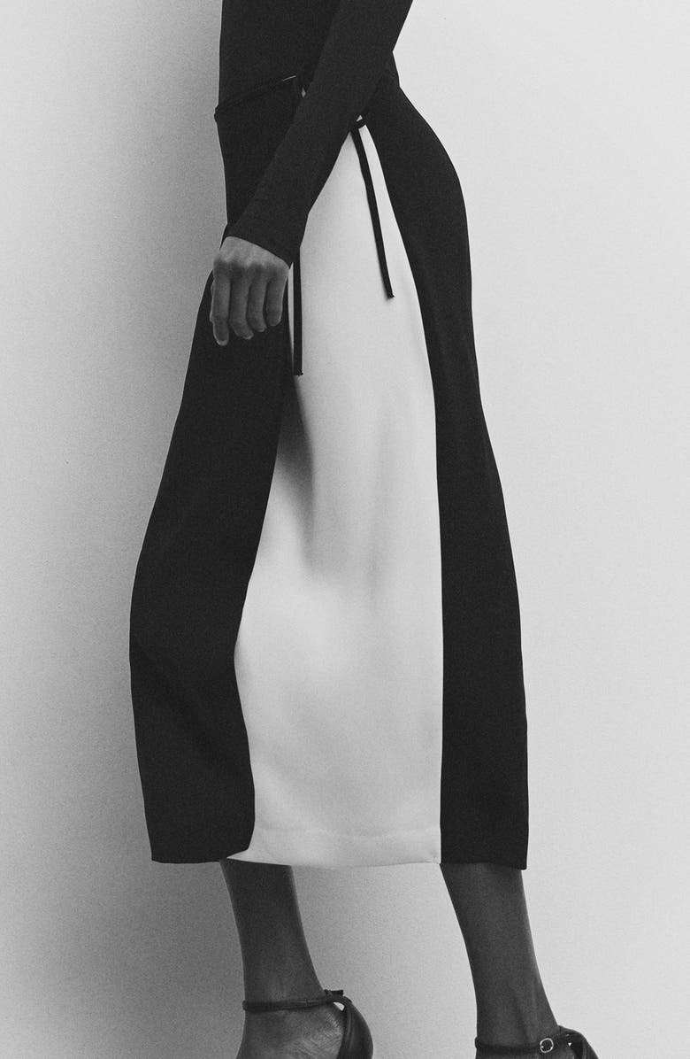 MANGO Side Tie Two-Tone Skirt, Alternate, color, 