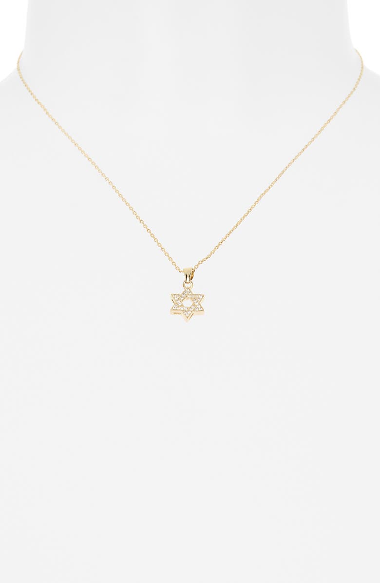 Leith Star of David Pendant Necklace, Alternate, color, Clear- Gold
