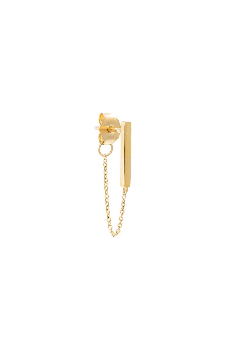 BY ADINA EDEN Solid Bar Front Back Chain Stud Earring 14K, Main, color, 