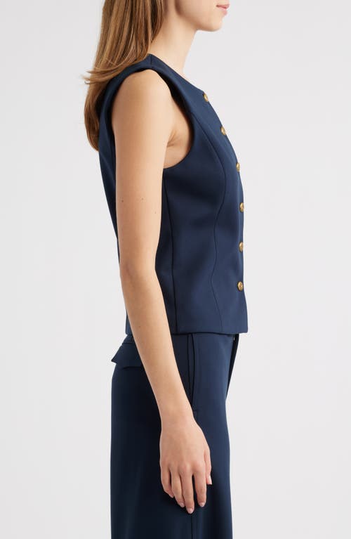 Rag & Bone Irina Button-up Vest In Blue