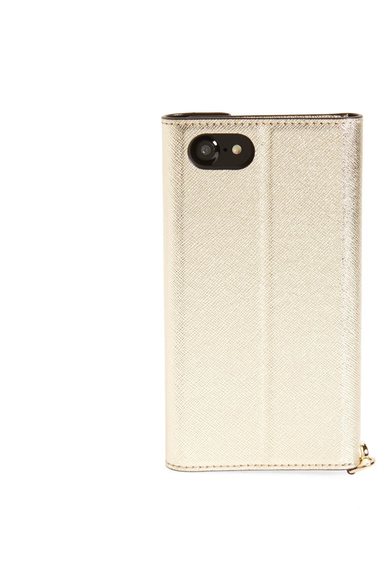 iPhone 7/8 & 7/8 Plus leather wristlet, Alternate, color, GOLD