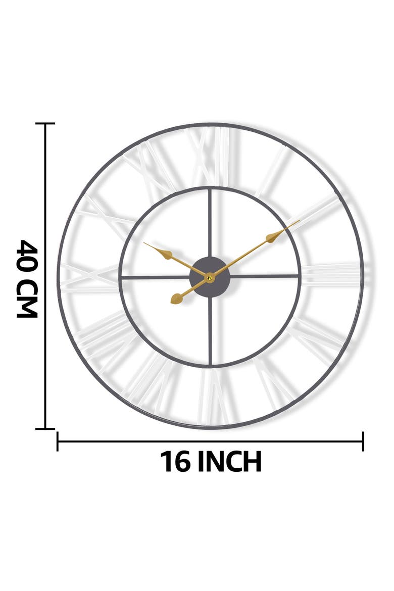 16-Inch Roman Numeral Wall Clock, Alternate, color, WHITE
