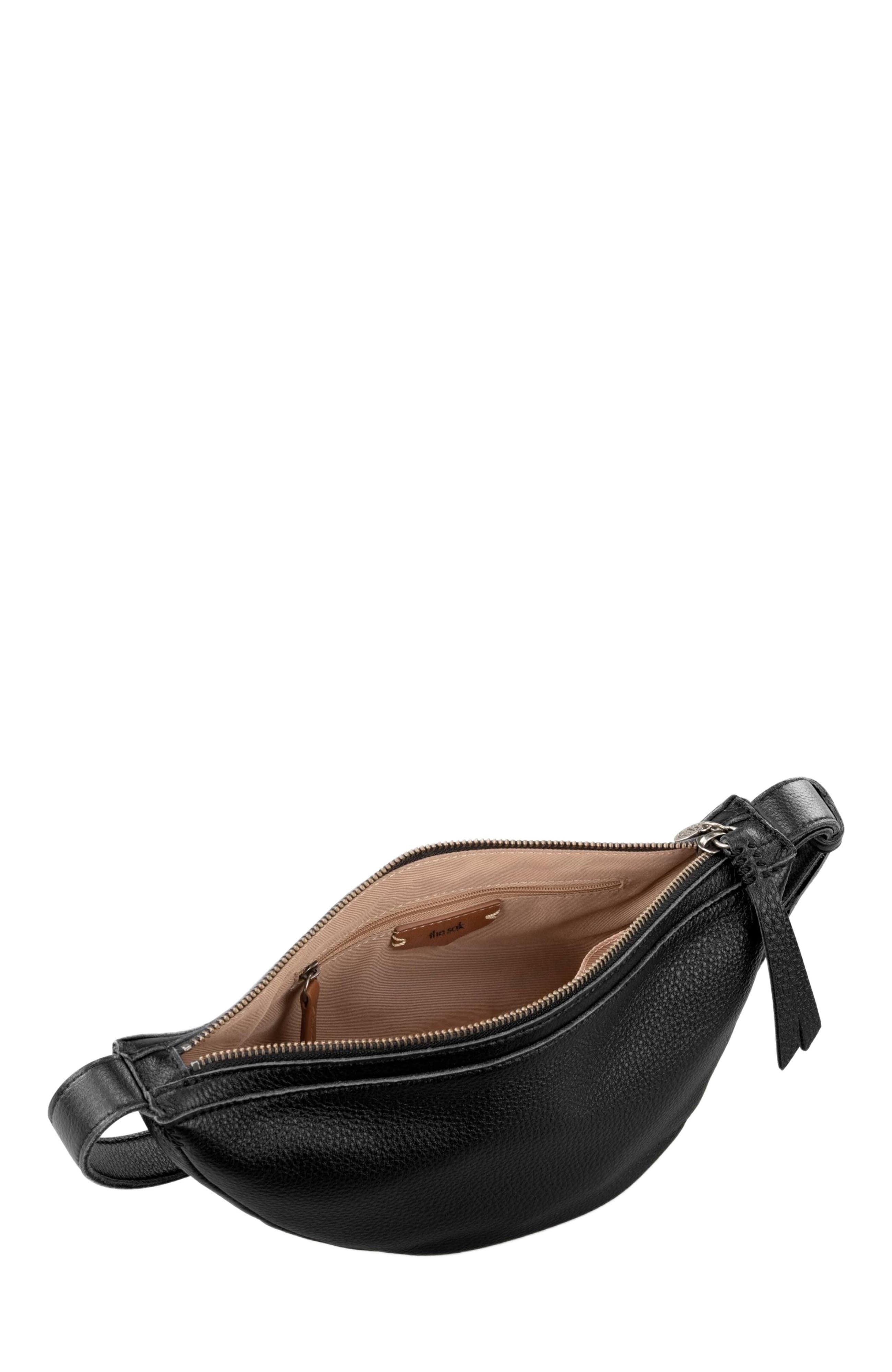 The Sak Tess Sling Leather Bag, Alternate, color, Black