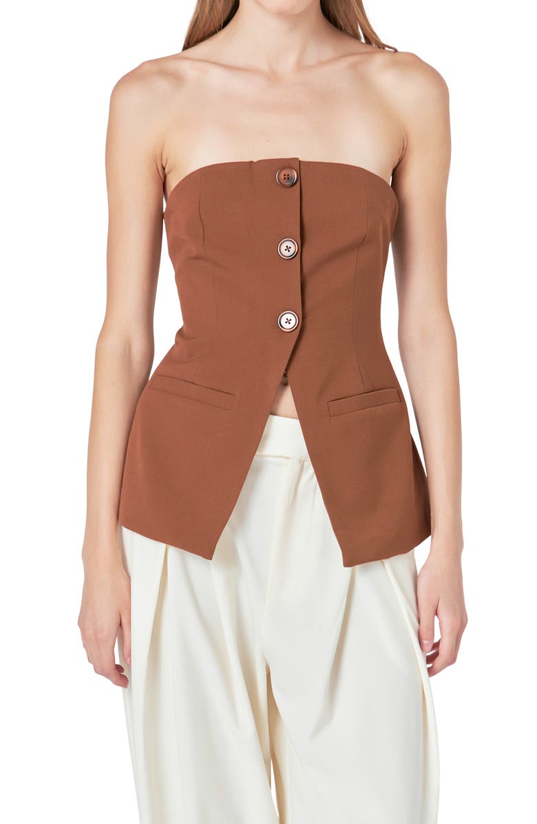 Endless Rose Button Strapless Top, Alternate, color, 