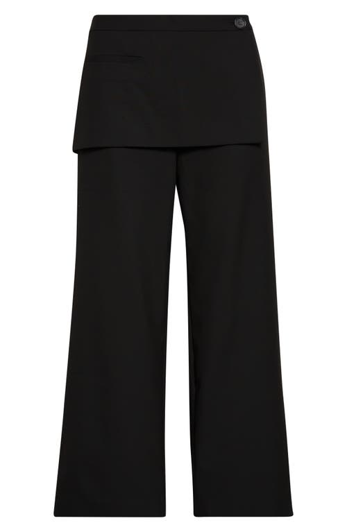 Sandy Liang Mott Crop Skirt Pants In Black