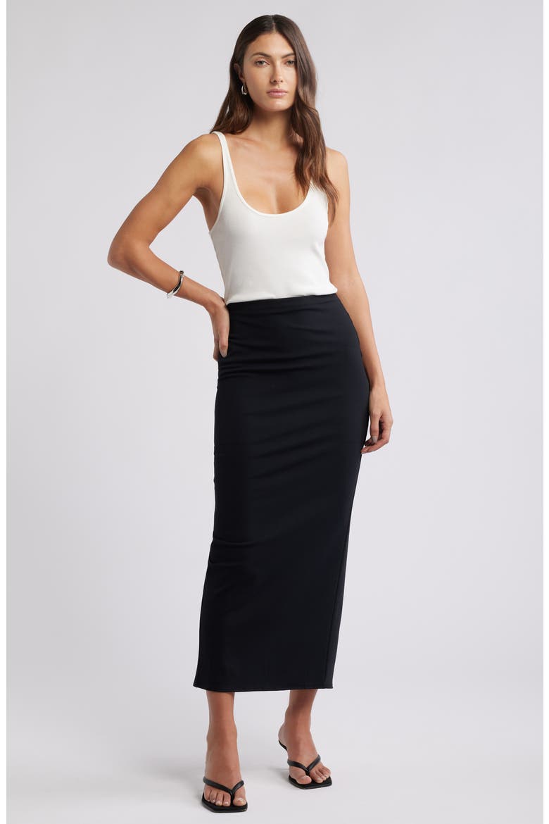 Smooth Edit Maxi Skirt, Alternate, color, BLACK