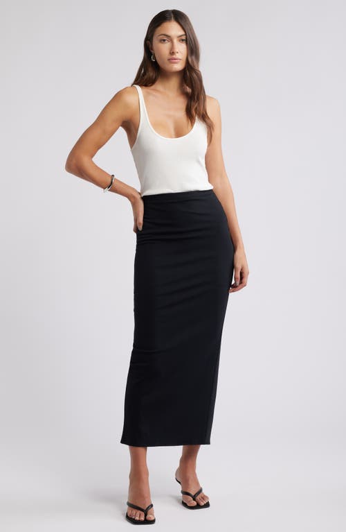 Open Edit Smooth Edit Maxi Skirt In Black