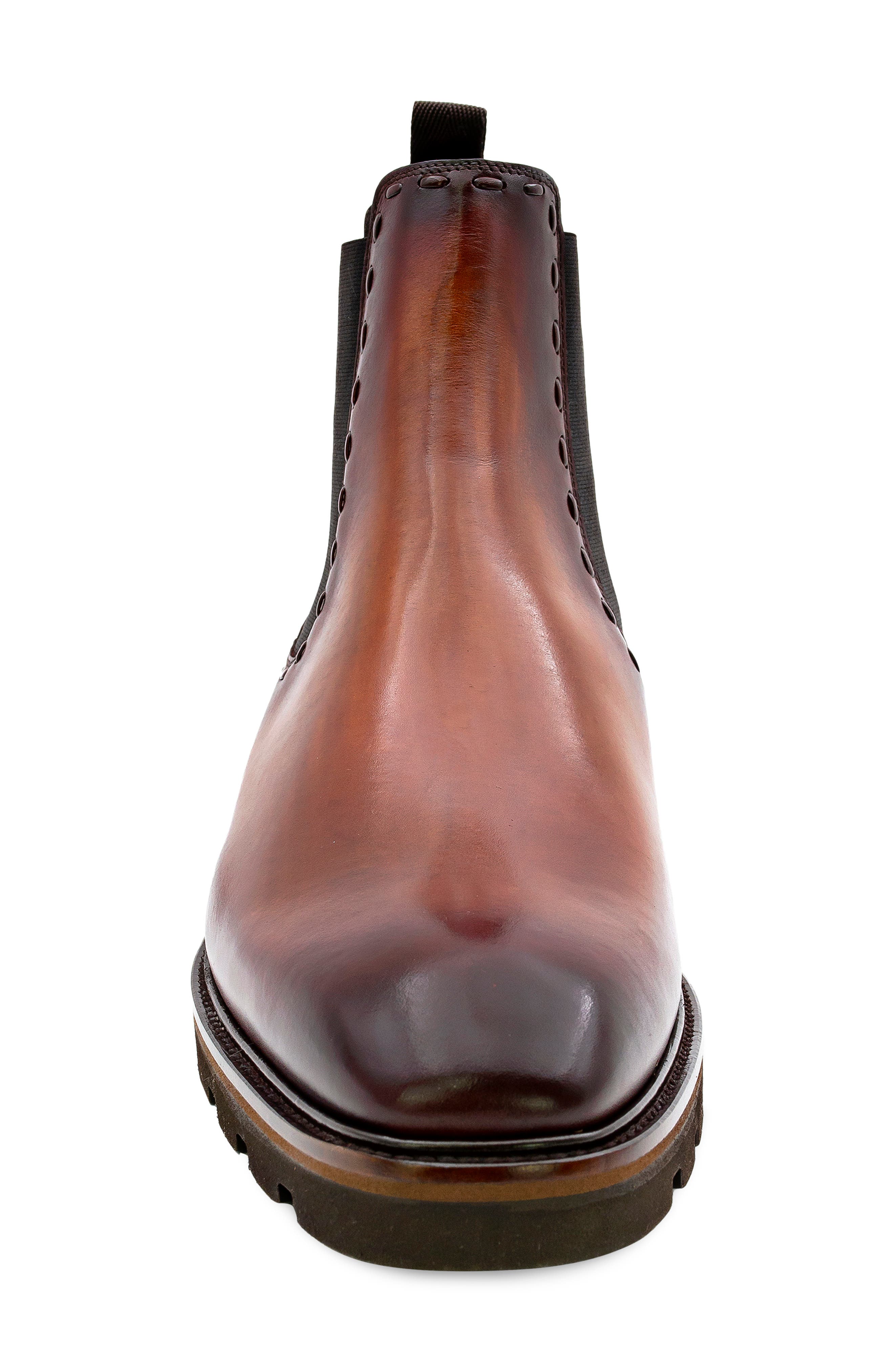 Lugged Chelsea Boot, Alternate, color, COGNAC RUST