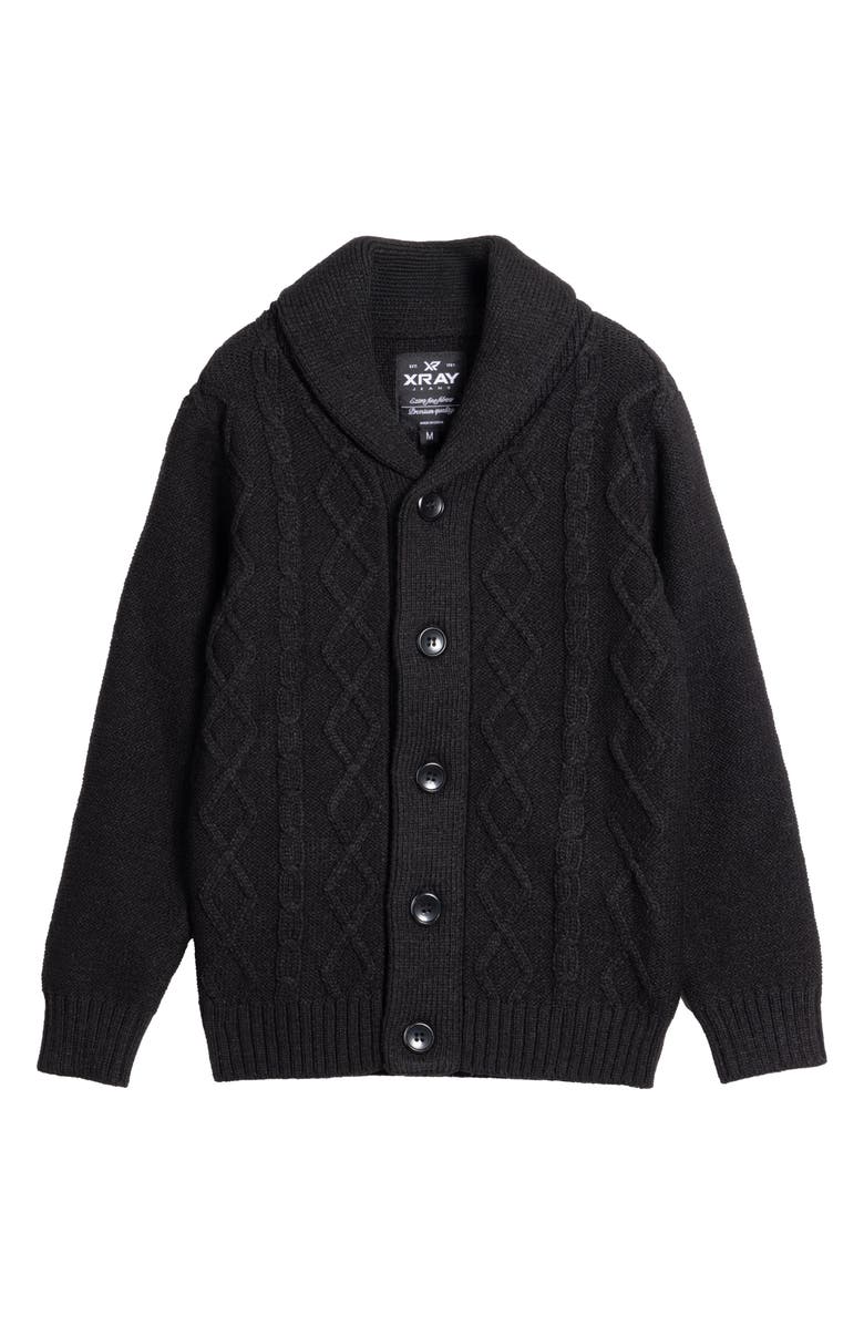 XRAY Kids' Cable Knit Cardigan, Main, color, Black