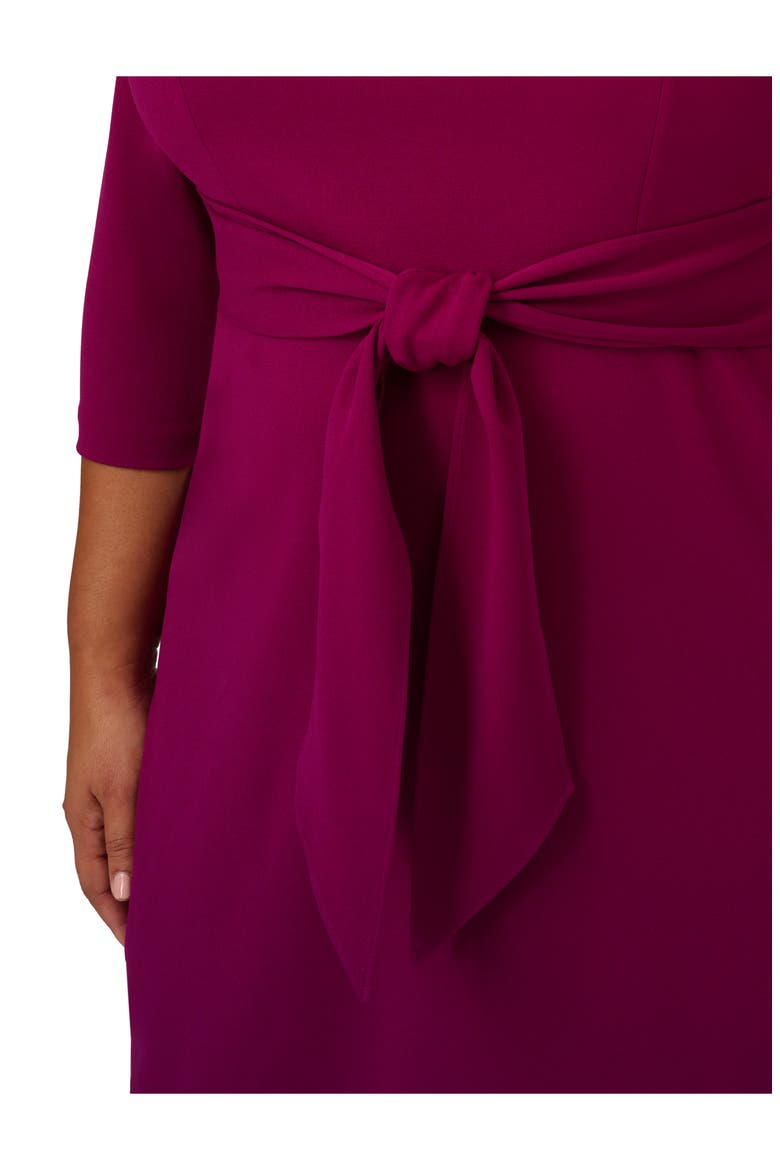 Tie Waist Crepe Dress, Alternate, color, WILDBERRY