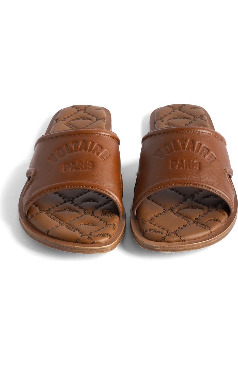 Zadig & Voltaire Beach Monogram Slide Sandal, Alternate, color,