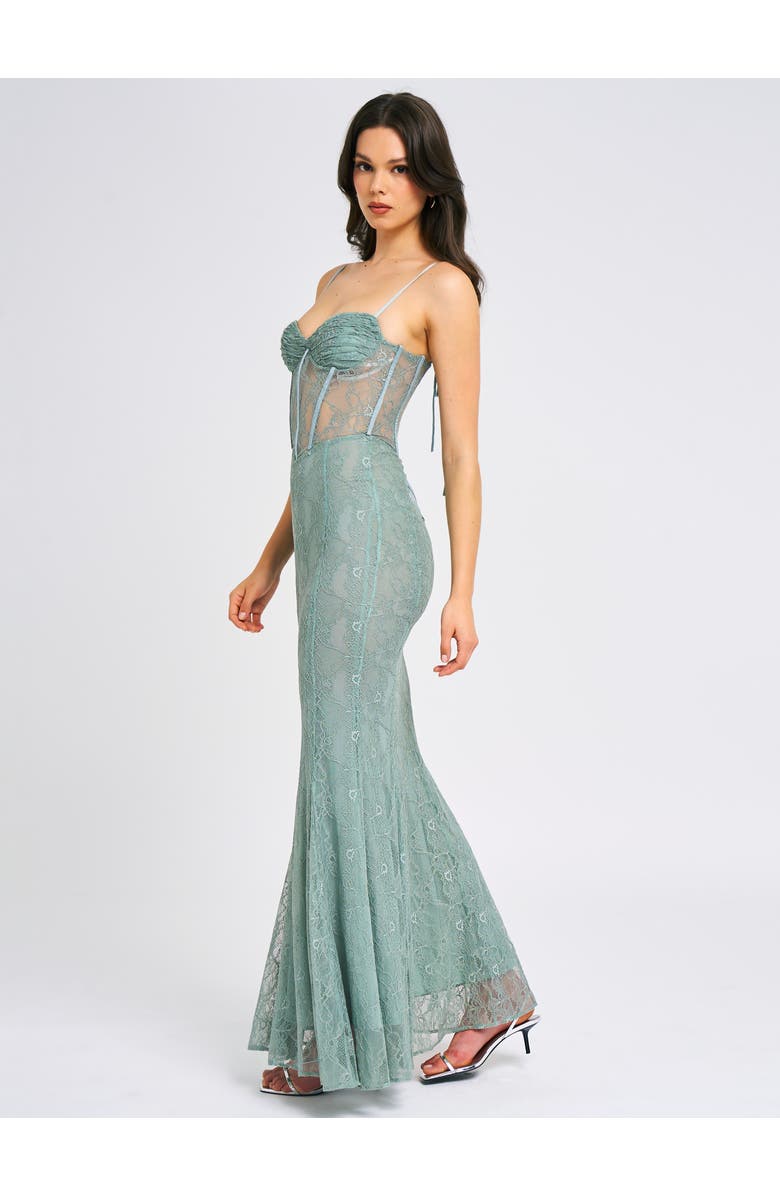 Miss Circle Janelle Sweetheart Mermaid Lace Maxi Dress, Alternate, color, Sage Green