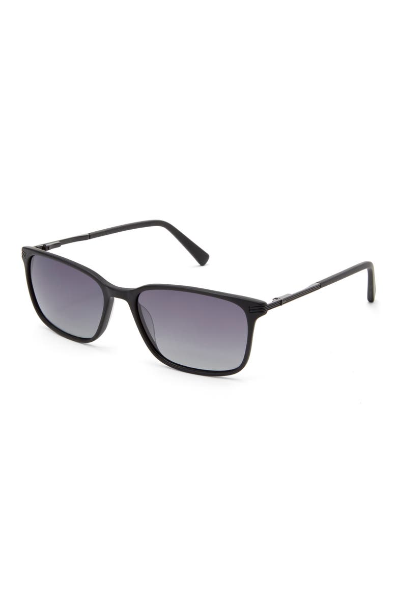56mm Square Full Rim Polarized Sunglasses, Alternate, color, BLACK