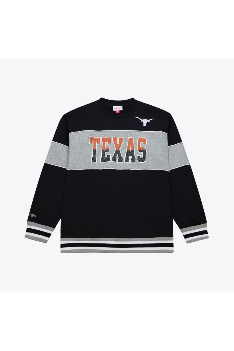 Men's Mitchell & Ness  Black Texas Longhorns Fleece Sweatshirt, Main, color, Black