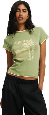 Cotton On Women's The Double Layer Tiny Graphic Tee
