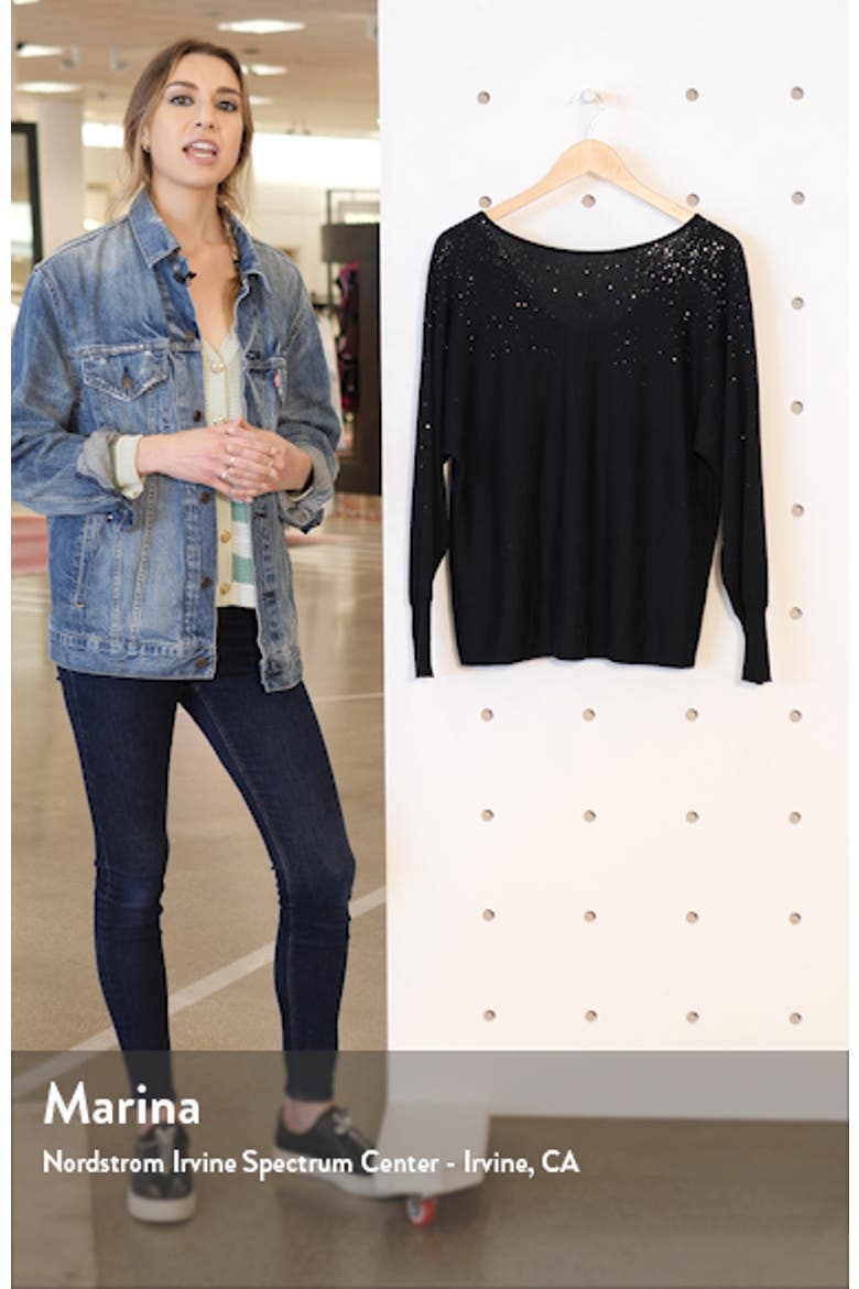Crystal Embellished V-Back Cotton Blend Sweater video