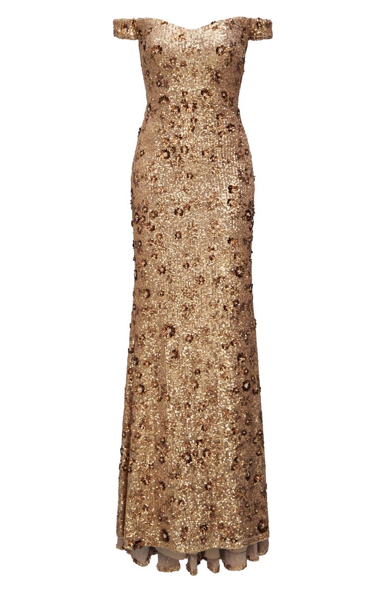 Theia Serafina Sequin Off the Shoulder Mermaid Gown, Alternate, color, 