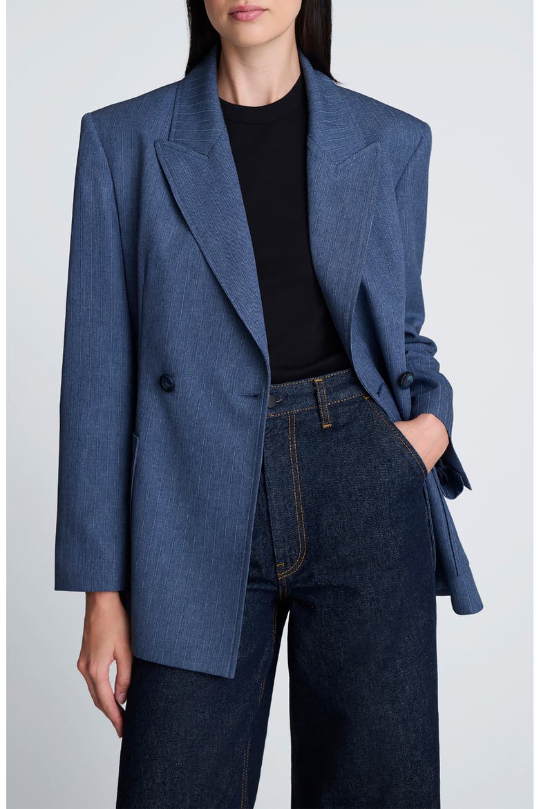 Contour Double Breasted Jacket, Alternate, color, CADET BLUE MULTI