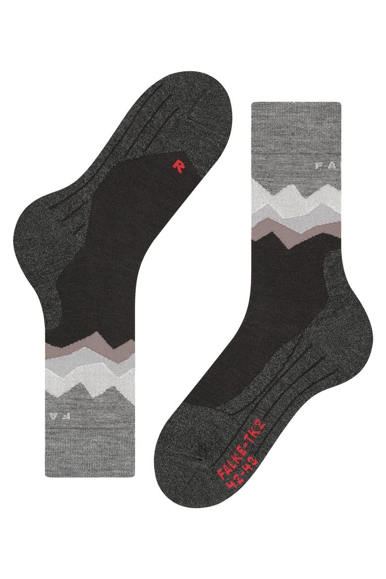 TK2 Explore Crest Hiking Socks, Alternate, color, Black