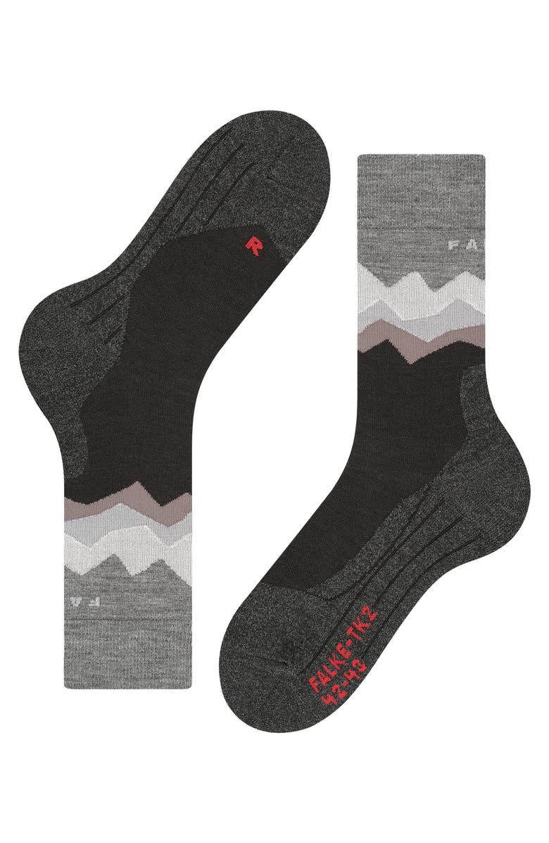 Falke TK2 Explore Crest Hiking Socks, Alternate, color, Black