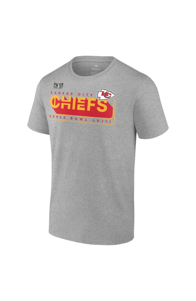 FANATICS Men's Fanatics Branded Heather Gray Kansas City Chiefs 2023 AFC Champions Two-Sided Roster Big & Tall T-Shirt, Alternate, color,