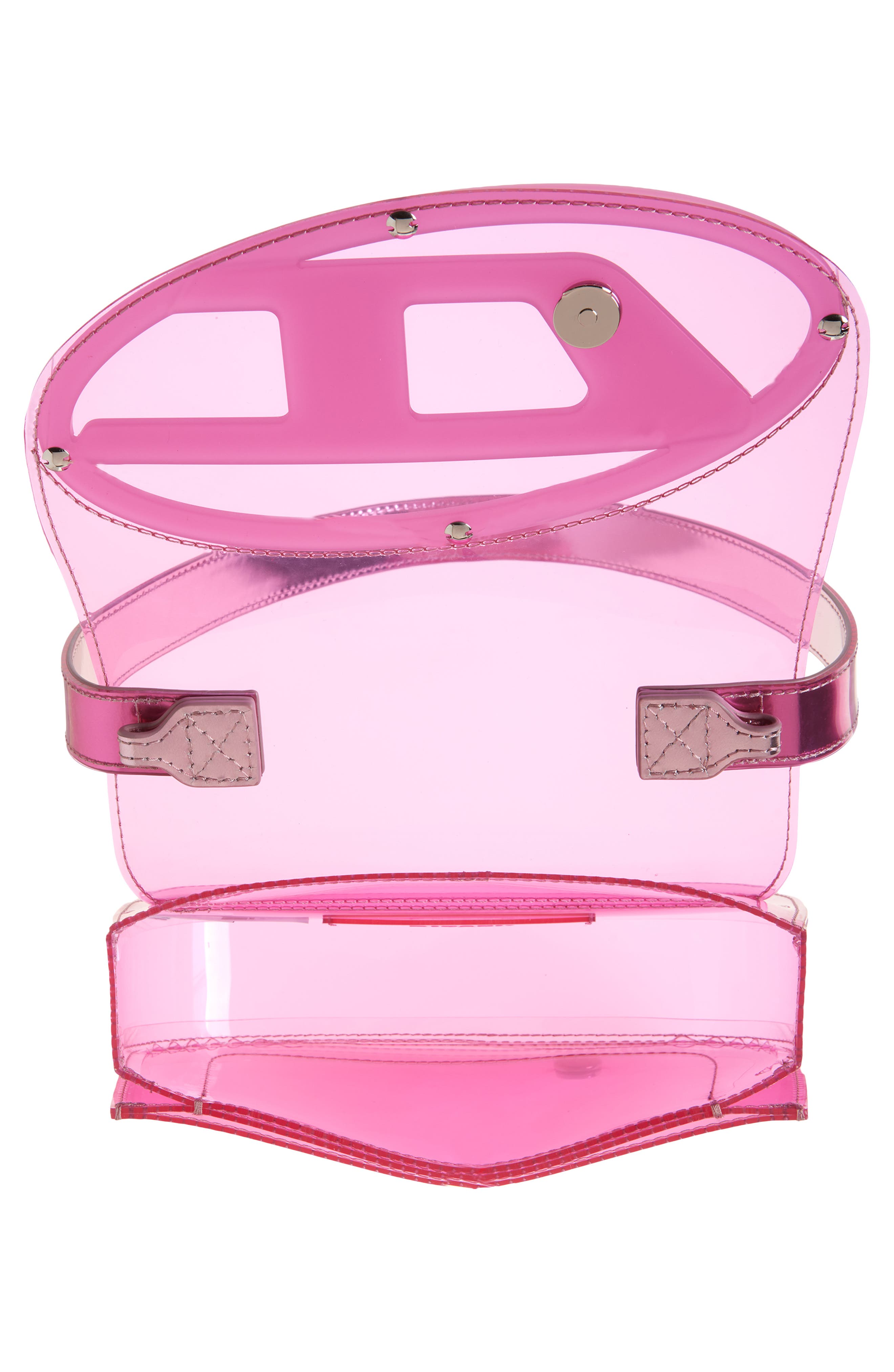 DIESEL<sup>®</sup> 1DR Logo Clear Shoulder Bag, Alternate, color, Pink