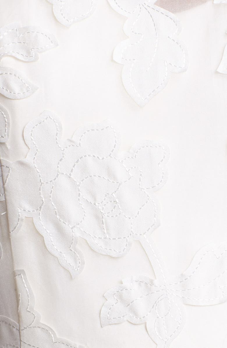 Hayley Paige 'Hepburn' Floral Appliqué Silk Organza Dress, Alternate, color,
