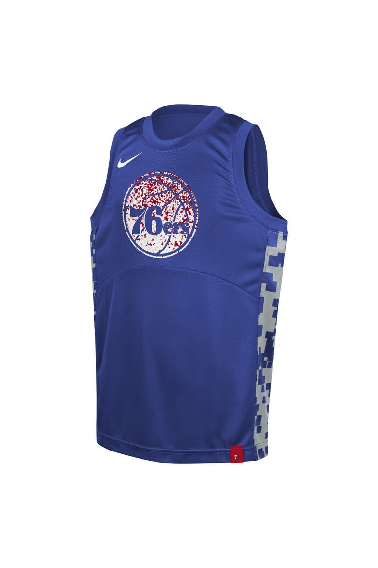 Youth Nike  Royal Philadelphia 76ers Courtside Starting Five Team Jersey, Alternate, color, Royal