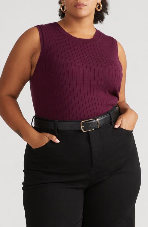 Workwear Rib Sweater Vest (Plus)