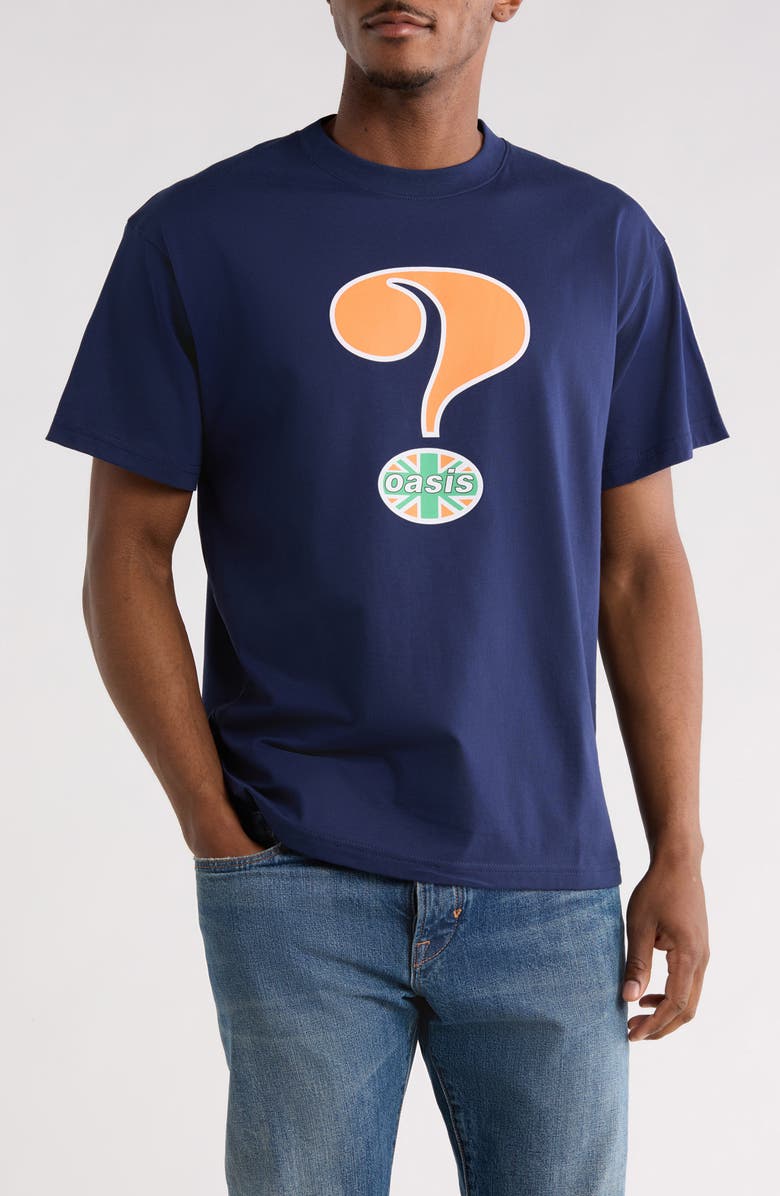 PLEASURES Question Mark Graphic T-Shirt, Main, color, Navy