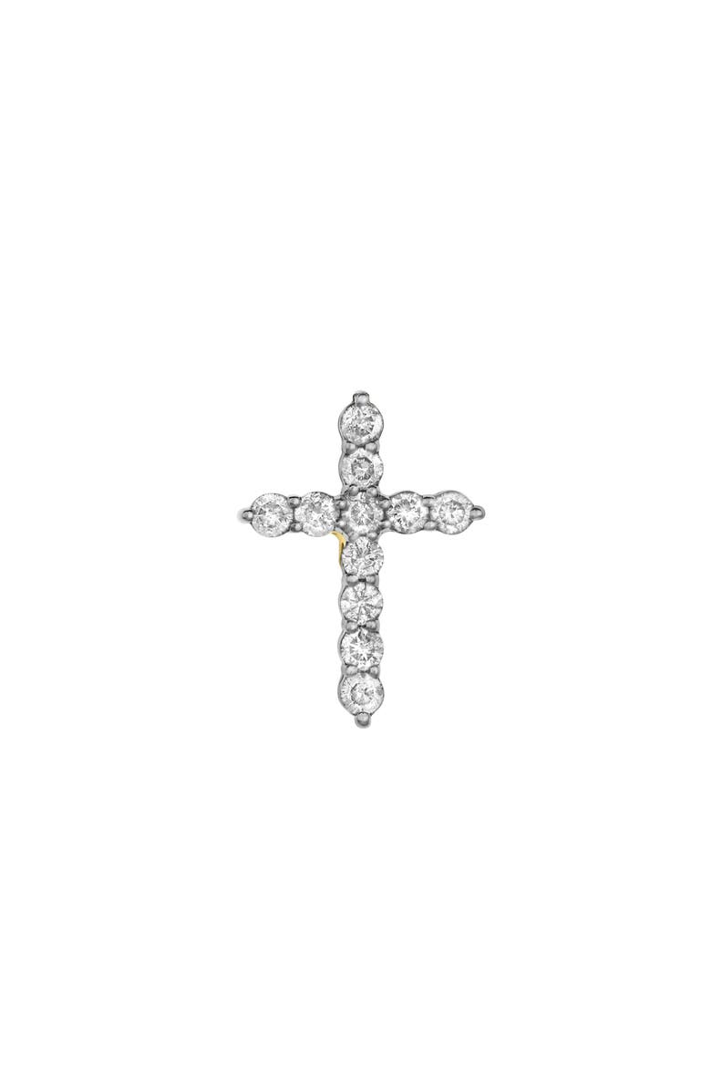 Petite Cross Diamond Pendant in 10K Yellow Gold, Alternate, color, 10K Yellow Gold