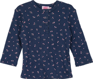 Pinky Promise Girls Floral Pointelle Henley Top