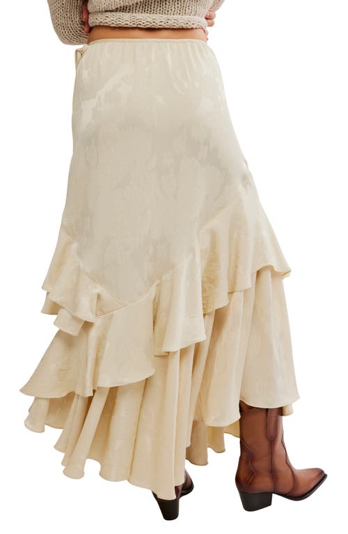 Free People Promenade Jacquard Ruffle Maxi Skirt In Neutral