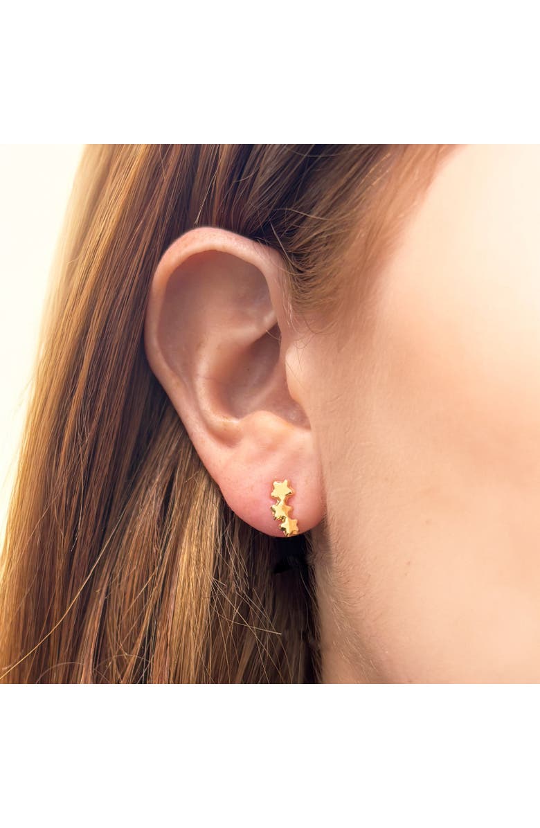 The Lovery Fine Jewelry Baby Shooting Star Screw Back Stud Earrings, Alternate, color, Yellow Gold