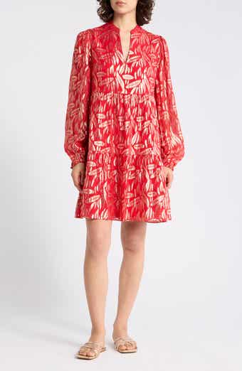 Cornellia Long Sleeve Silk Blend Babydoll Dress
