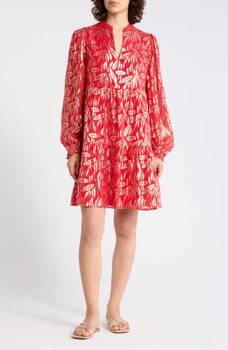 Lilly Pulitzer® Cornellia Long Sleeve Silk Blend Babydoll Dress