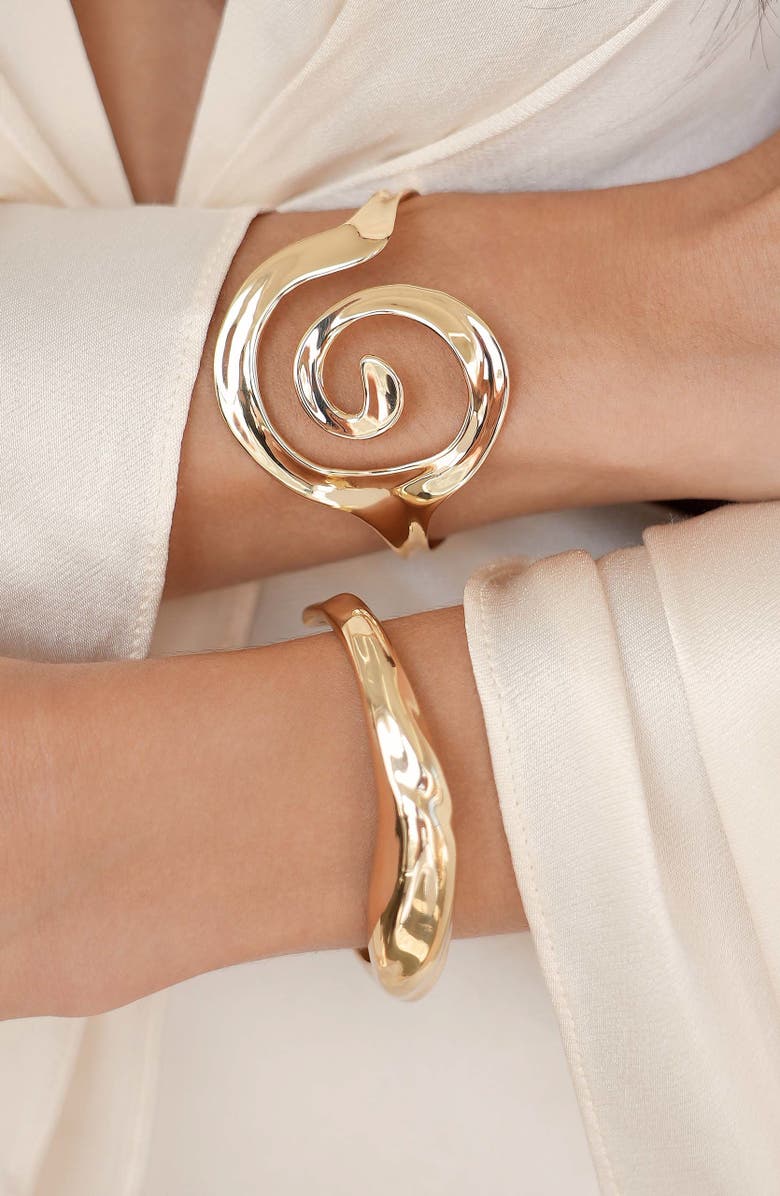 Ettika Aura Statement Cuff Bracelet, Alternate, color, Gold