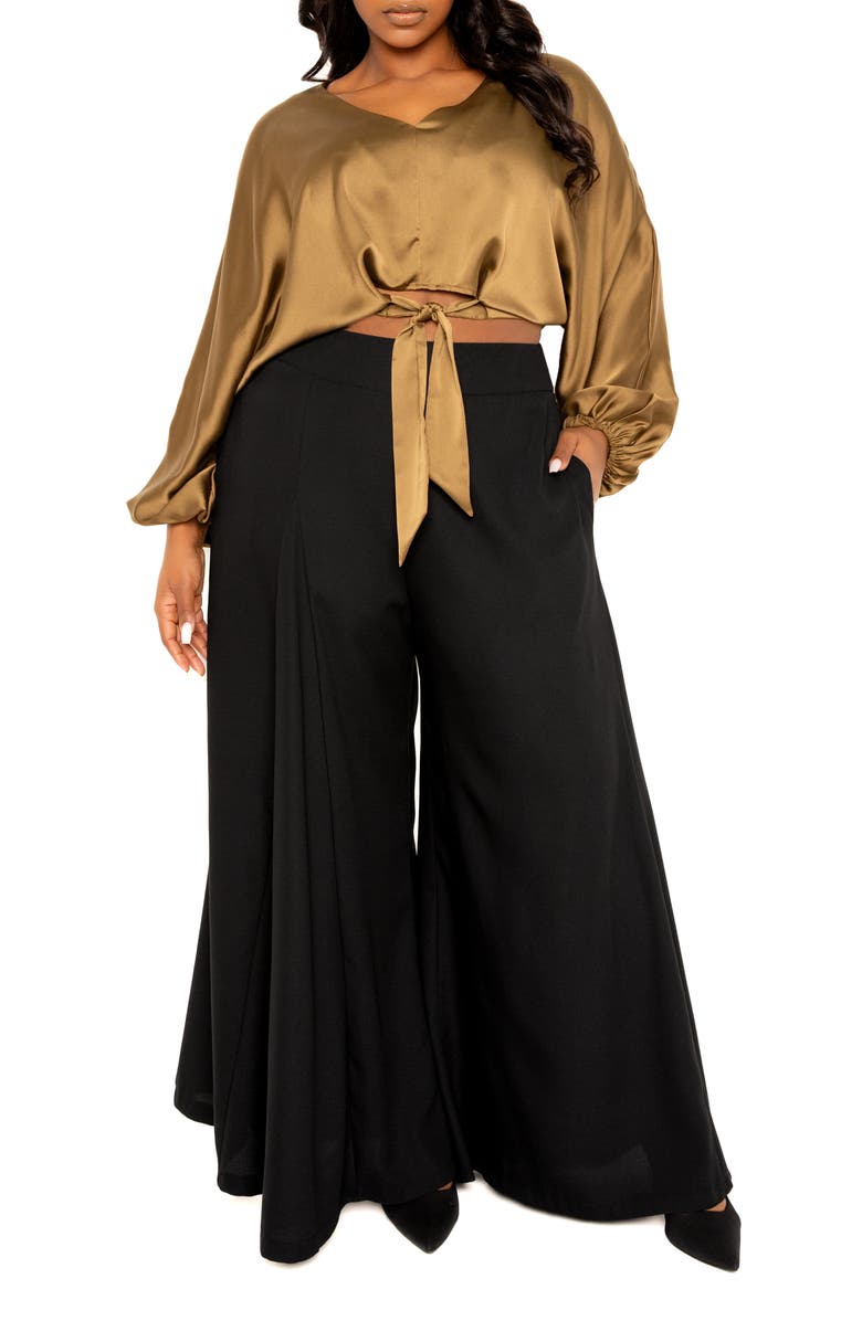 BUXOM COUTURE High Waist Palazzo Pants, Alternate, color, 