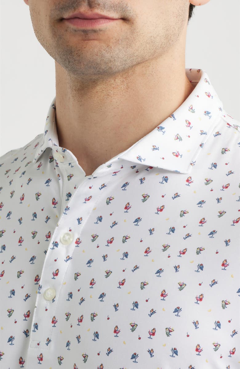 johnnie-O Birdie Bar Featherweight Performance Polo, Alternate, color, White
