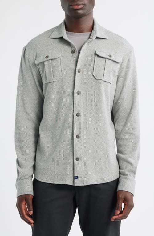 Johnnie-o Carl Brushed Knit Button-up Shirt In Gray